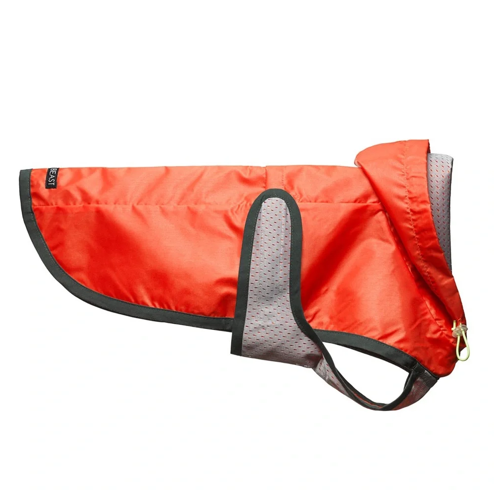 LoveThyBeast ORANGE NYLON RAIN JACKET WITH MESH LINING